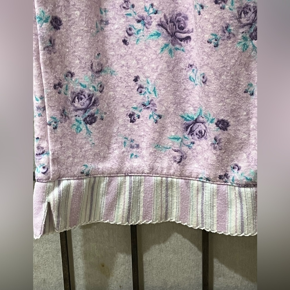 HIGH SIERRA Floral Pink Lavender PAJAMAS with Mint Accents WOMEN SIZE M